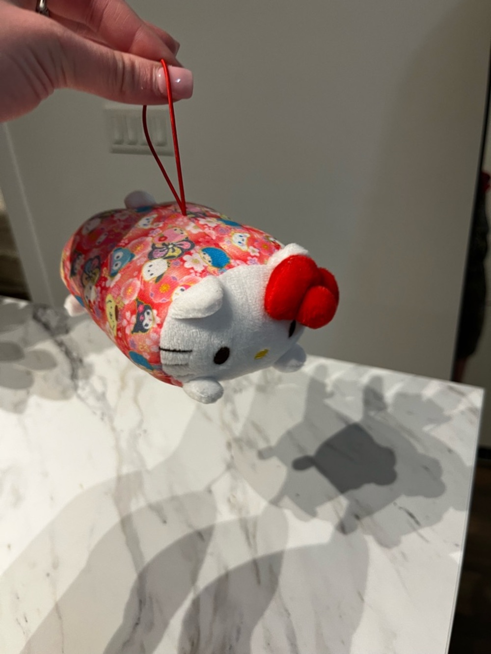 RARE Sanrio Hello Kitty Tsum Tsum Sakura Plush Ornament Mascot Charm